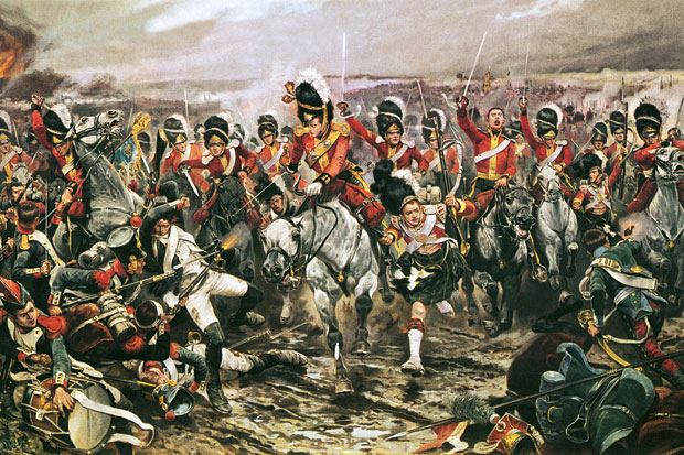 The charge of the Scots Greys at Waterloo by the British-American artist Richard Caton Woodville. From A History of War in 100 Battles by Richard Overy (William Collins, £25)