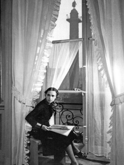 Elsa Schiaparelli in an apartment in the Place Vendôme, in the shadow of Napoleon
