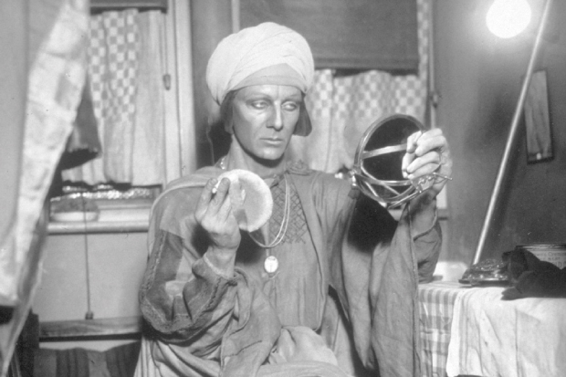 John Gielgud prepares to play Prospero in the Old Vic’s production of The Tempest in 1930