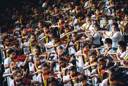 The serried ranks of an El Sistema youth orchestra in Caracas, 2012 — a ‘miracle’ that’s turned very sour