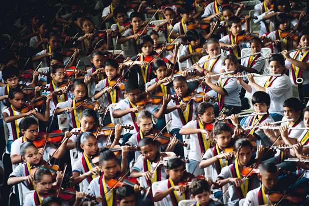 The serried ranks of an El Sistema youth orchestra in Caracas, 2012 — a ‘miracle’ that’s turned very sour