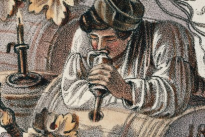 Wine tasting in 19th-century Austria