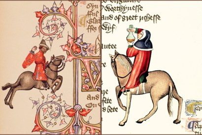 The Merchant (left) and the Physician from the Ellesmere manuscript of the Canterbury Tales