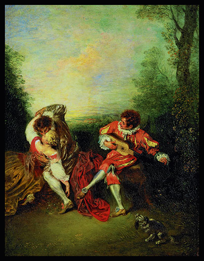 ‘La Surprise’, 1718–19, by Jean-Antoine Watteau
