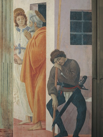 Filippino Lippi’s fresco of St Peter being freed from prison by an angel