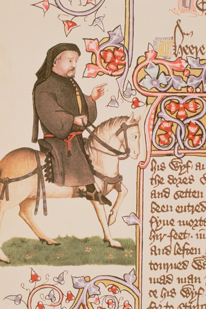 Portrait of Chaucer himself, from the Ellesmere manuscript of the Canterbury Tales