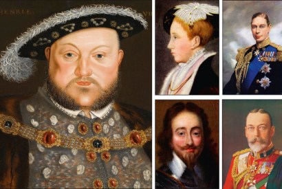 Henry VIII, Edward VI, Charles I, George VI and George V