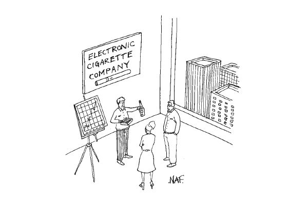 ‘We’re celebrating our first million in sales with electronic cigars and electronic champagne.’