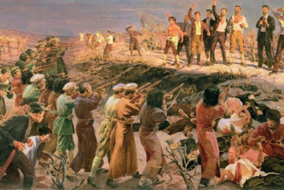 Isaak Israelevich Brodsky’s depiction of the execution of the ‘26 Martyrs’, painted in 1925 and already the stuff of Soviet legend