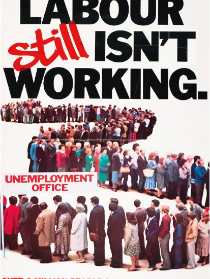 Still life in the old slogan: Maurice Saatchi’s famous 1978 poster was adapted three decades later when the unemployment figures were announced in March 2009