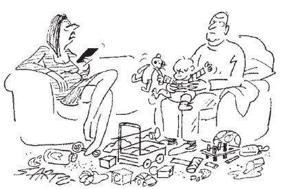 ‘So. Neither mine nor yours wants to babysit for ours.’