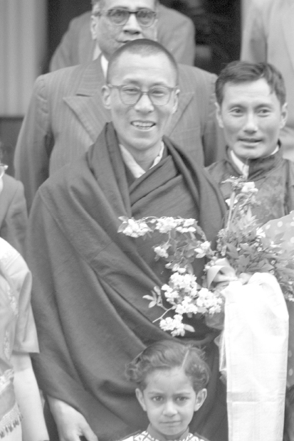 Gyalo Thondup (right) pictured with the Dalai Lama on their arrival in India in 1959