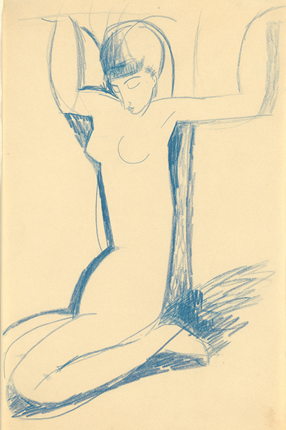 ‘Kneeling Blue Caryatid’, c.1911, by Modigliani