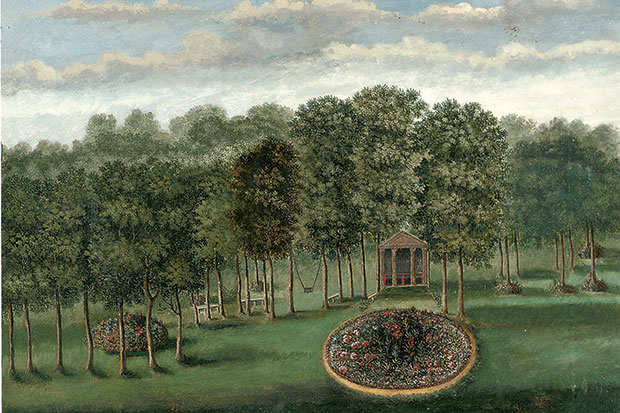 Temple Flower Garden’ of Richard Bateman’s Grove House, Old Windsor,Berkshire, 1730