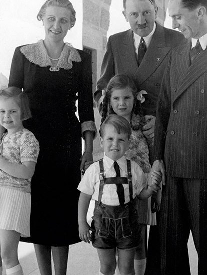 Hitler with the Goebbels family in the late 1930s