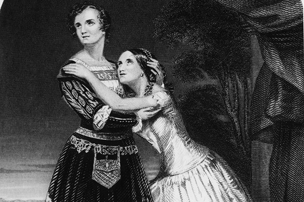 Charlotte and Susan Cushman as Romeo and Juliet c. 1849. Now comparatively obscure,Charlotte was widely considered the most powerful actress on the 19th-century stage