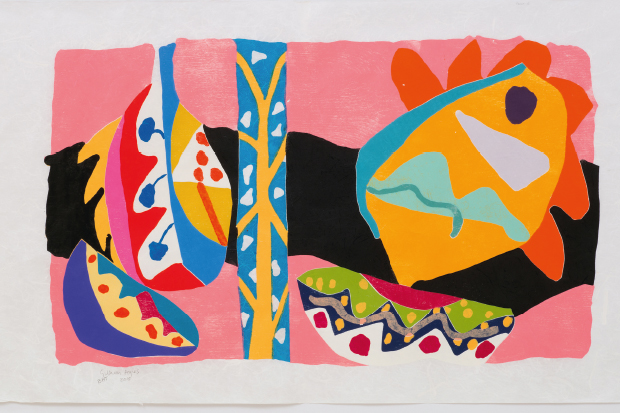 ‘Claros’ (woodcut), 2015, by Gillian Ayres