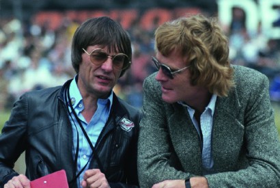 Ecclestone and Mosley at Brands Hatch in 1978 — a double-act worthy of Ealing Studios