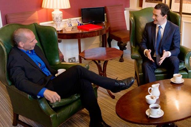 George Osborne meets former Greek finance minister Yanis Varoufakis (Photo: Getty)