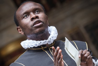 Party pooper: Kurt Egyiawan as Angelo in ‘Measure for Measure’ at the Globe