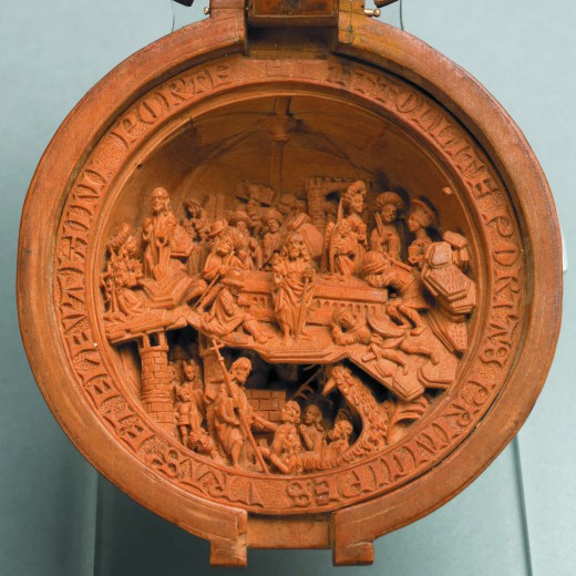 Miniture tabernacle, inside showing the Resurection of Christ