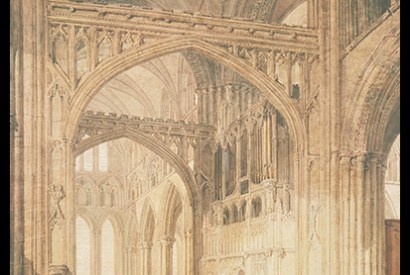 ‘Interior of Salisbury Cathedral, Looking Towards the North Transept’, c.1801–5, by J.M.W. Turner