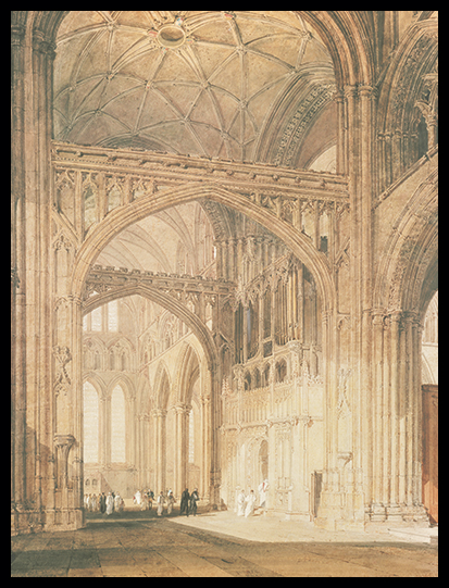 ‘Interior of Salisbury Cathedral, Looking Towards the North Transept’, c.1801–5, by J.M.W. Turner