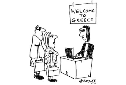 ‘We’ve brought euros, drachmas, and a casefull of brightly coloured beads.’