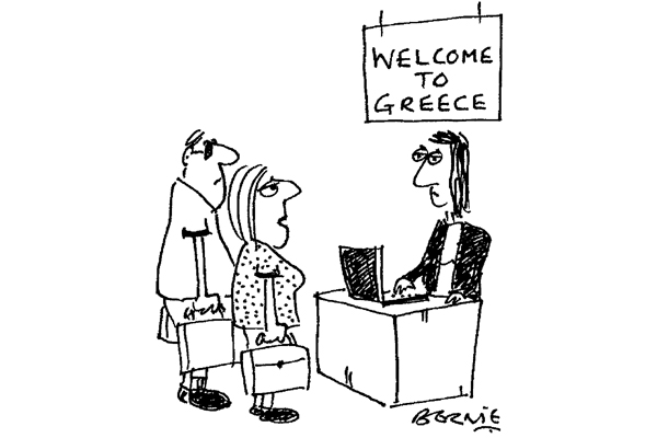 ‘We’ve brought euros, drachmas, and a casefull of brightly coloured beads.’