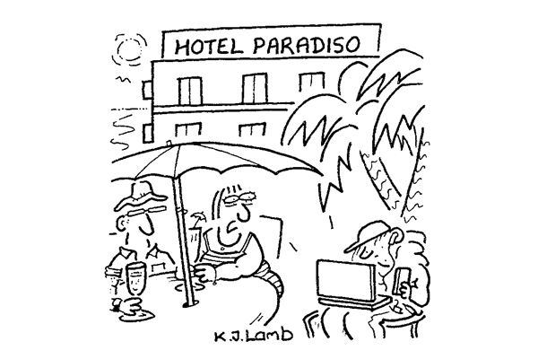 ‘Do you think he’s noticed we’re abroad?’