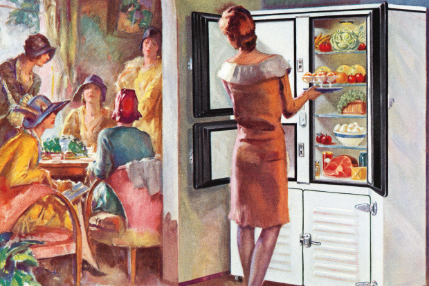 The refrigerator takes centre stage at a 1920s luncheon party
