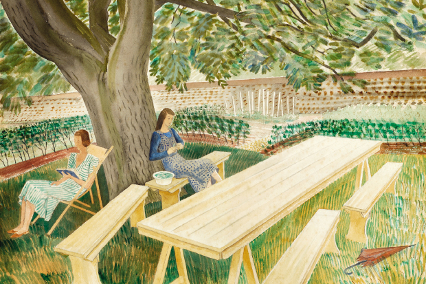 Ravilious in Essex: ‘Two Women in the Garden’, watercolour, 1932