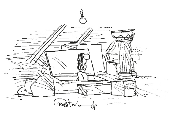 ‘There’s so much rubbish up here — and there’s the pedestal you used to put me on.’