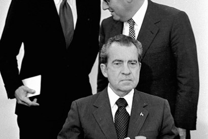 Nixon with Kissinger and Donald Rumsfeld in 1969
