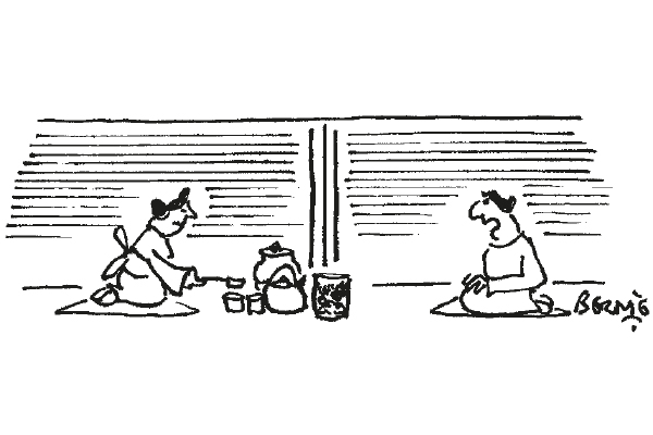 ‘Hurry up, woman — the rugby’s on in five minutes!’