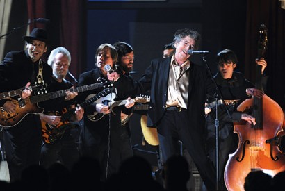 On song: Bob Dylan performs at the 53rd annual Grammy Awards at Staples Center in 2011; photographers are banned on his current tour