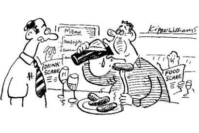 ‘I’m drinking to forget I’m not supposed to eat sausages.’