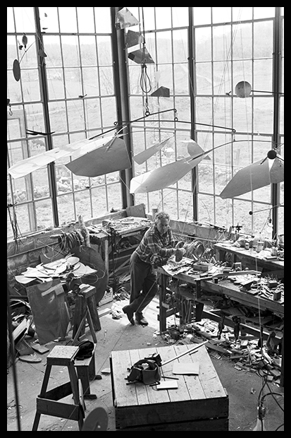 Alexander Calder in his Roxbury studio, 1941