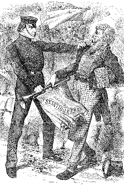 Gladstone silences the Irish press for inciting Fenian violence. Cartoon from Punch, 9 April 1890, by John Tenniel