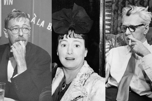 Left to right: Wolcott Gibbs, Dorothy Parker and James Thurber.
