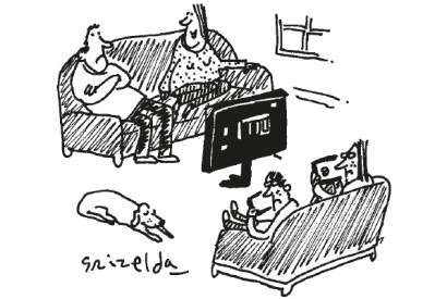 ‘Isn’t it nice to all sit round the television as a family?’