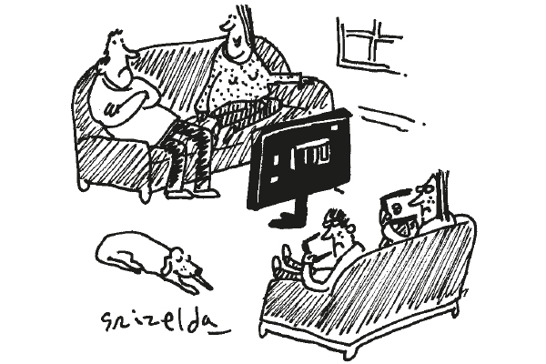 ‘Isn’t it nice to all sit round the television as a family?’