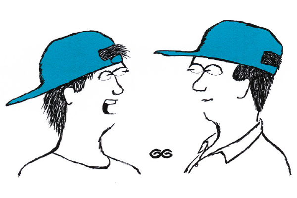 ‘You look really stupid with it on back to front.’