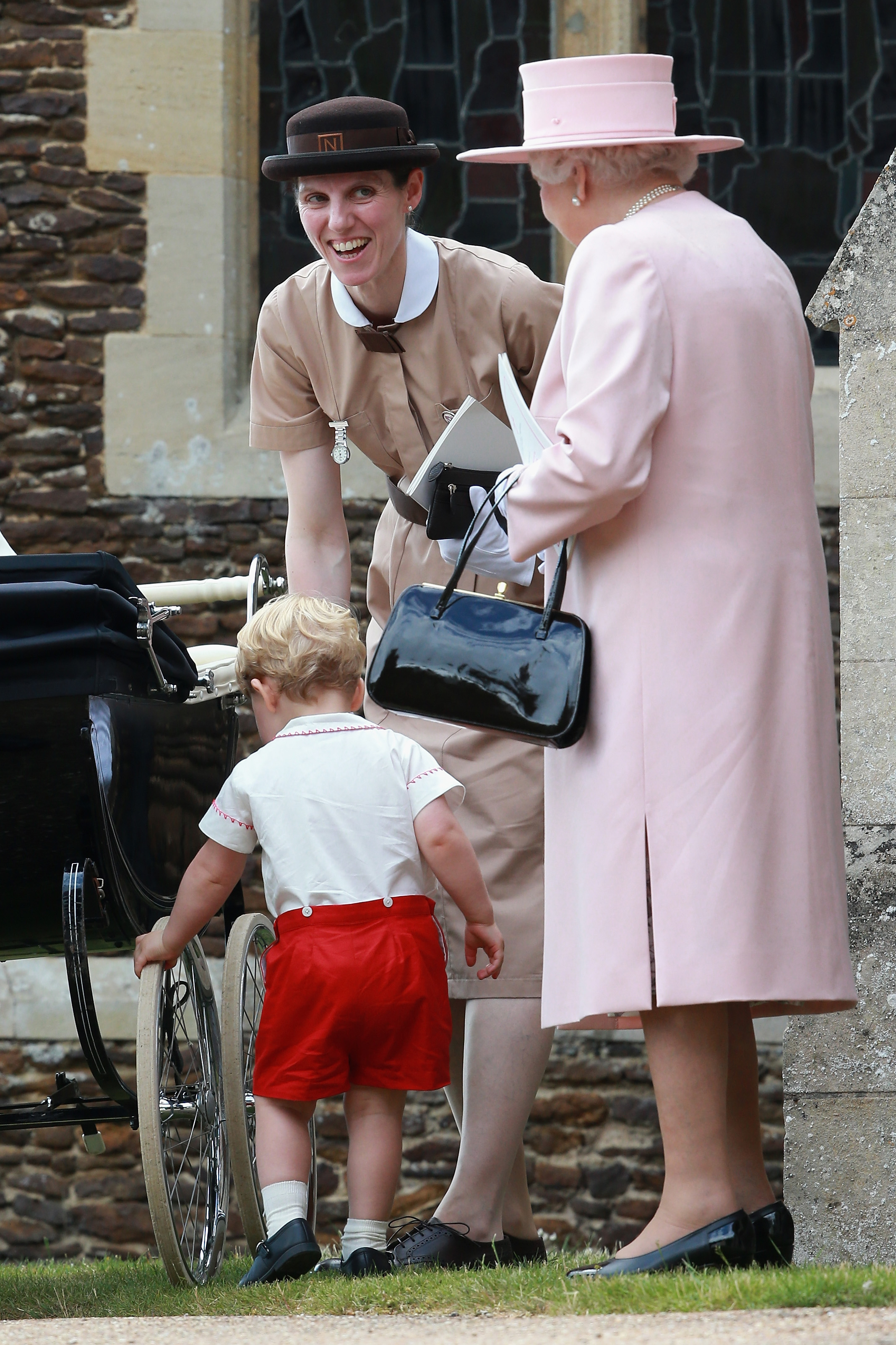 Prince George with his Norland nanny (Photo: Getty)