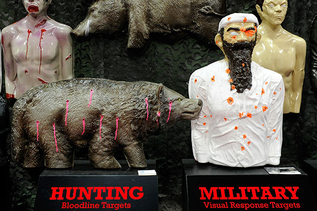 Shooting targets on display at Shot Show (Photo: Getty)