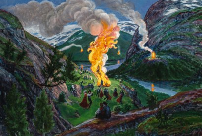 About strange lands and people: ‘Midsummer Eve Bonfire’, after c.1917, by Nikolai Astrup