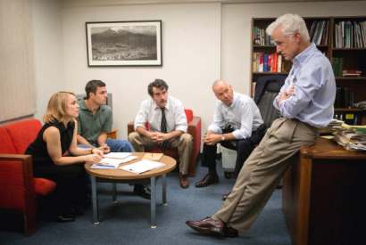 Left to right: Rachel McAdams, Mark Ruffalo, Brian D’Arcy James, Michael Keaton and John Slattery