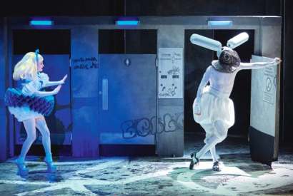 Carly Bawden as Alice and Joshua Lacey as the White Rabbit