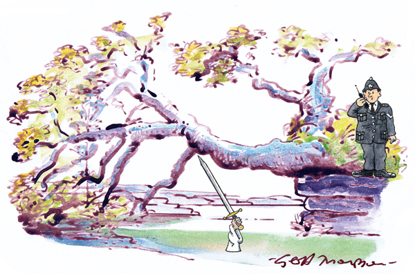 ‘Sarge, looks like we’ve recovered the murder weapon.’