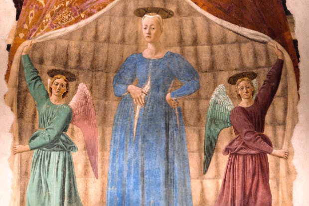 ‘Madonna del Parto’ fresco in Monterchi by Piero della Francesca
